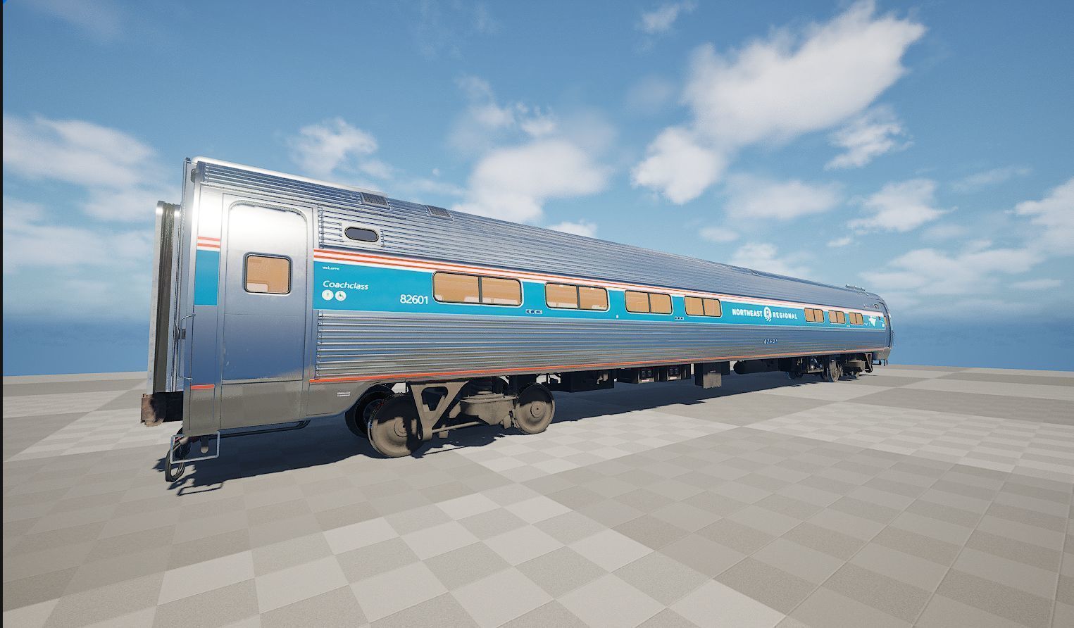 Amtrak Amfleet I Cafe Car  Low-poly 3D model_49
