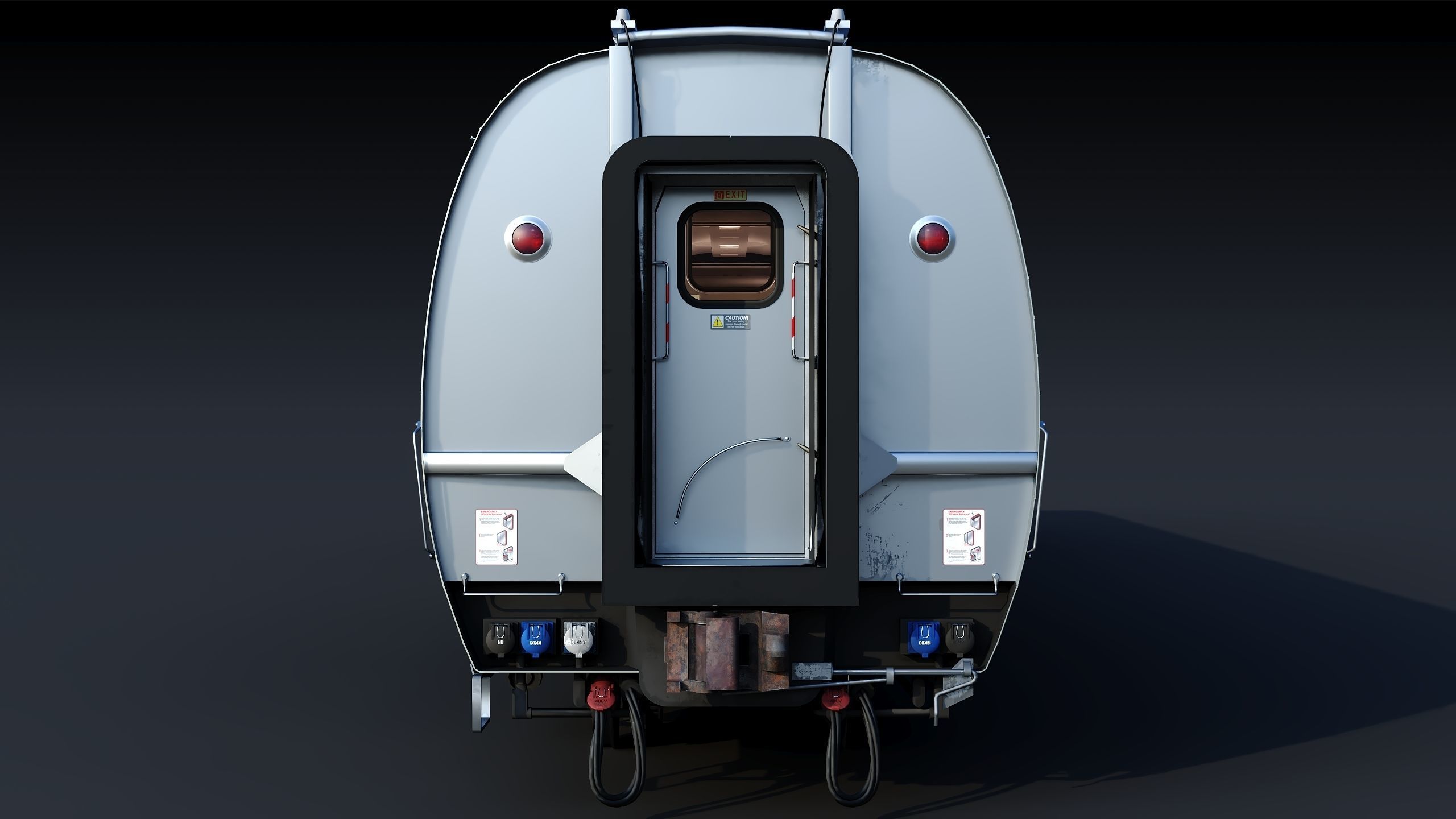Amtrak Amfleet I Cafe Car  Low-poly 3D model_11