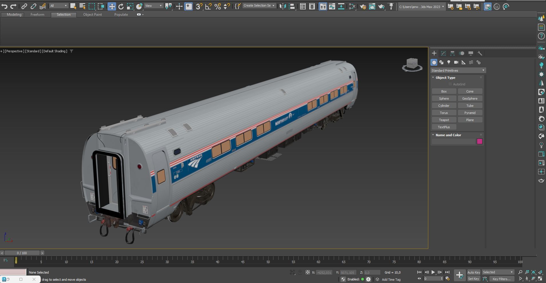 Amtrak Amfleet I Cafe Car  Low-poly 3D model_48