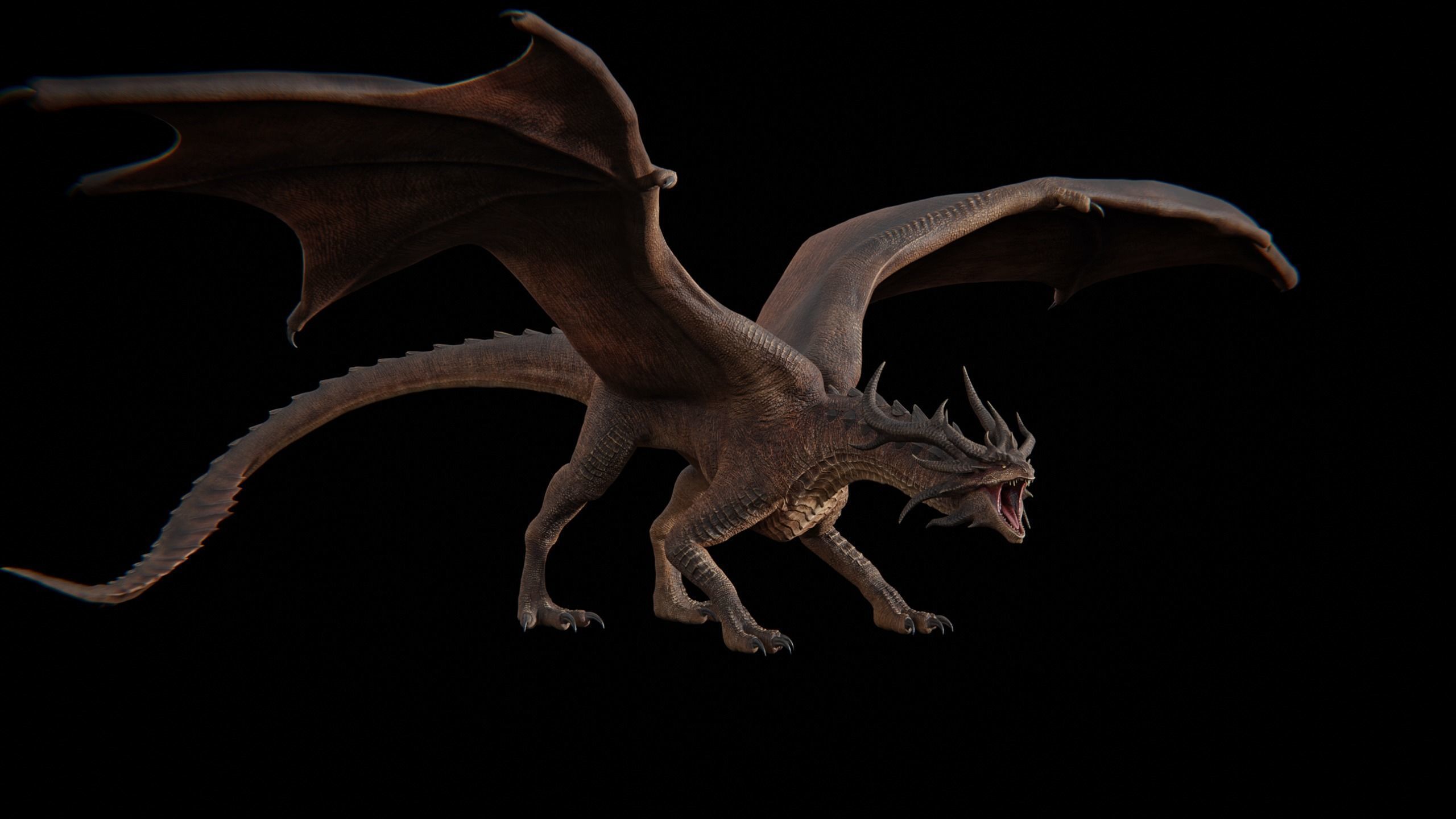 Hellfire Dragon Low-poly 3D model_21