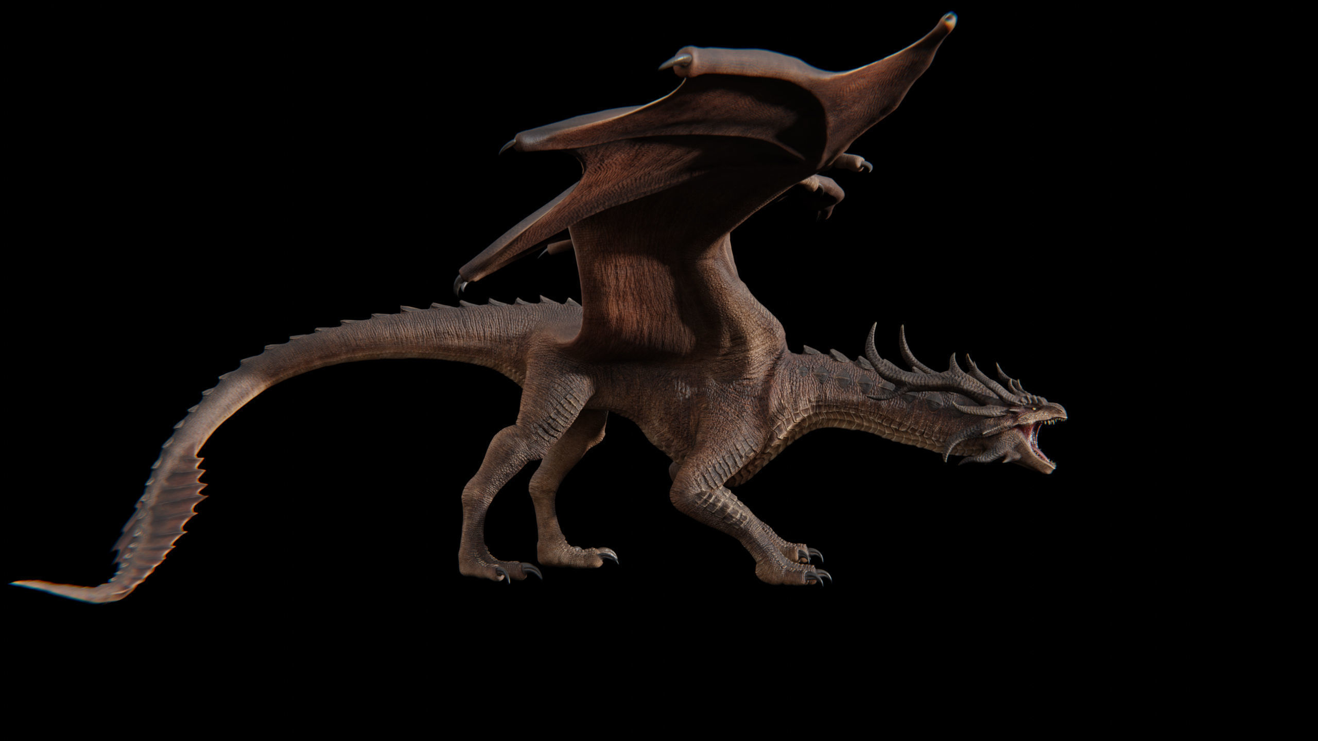 Hellfire Dragon Low-poly 3D model_42