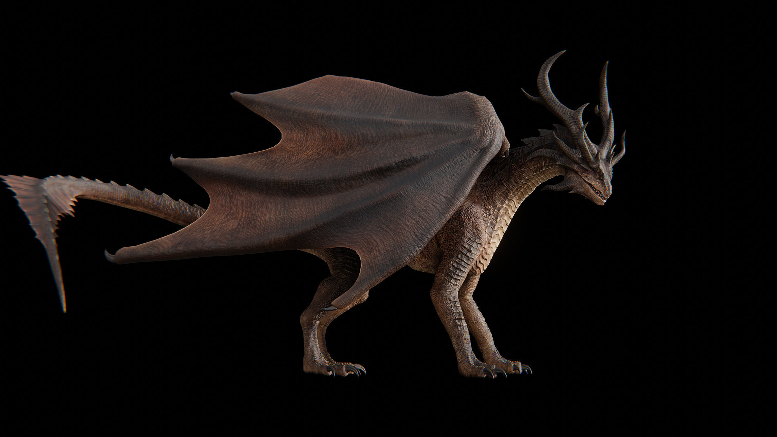 Hellfire Dragon Low-poly 3D model_47
