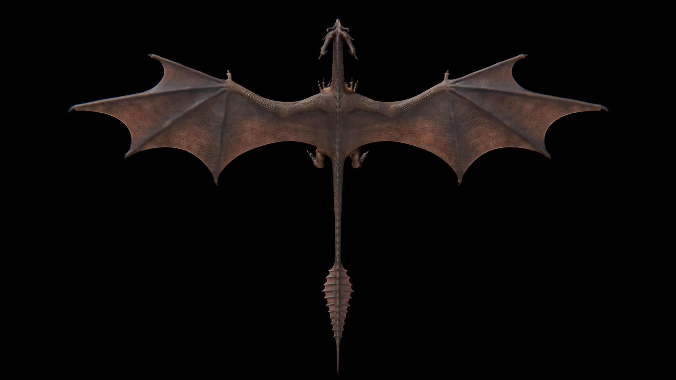 Hellfire Dragon Low-poly 3D model_30