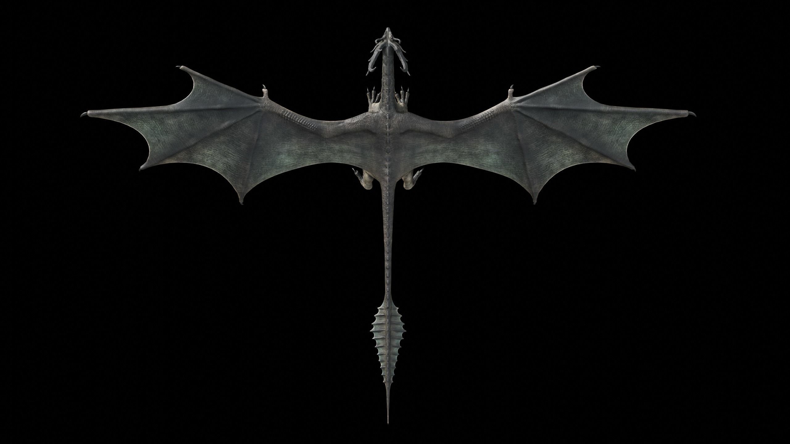 Hellfire Dragon Low-poly 3D model_15