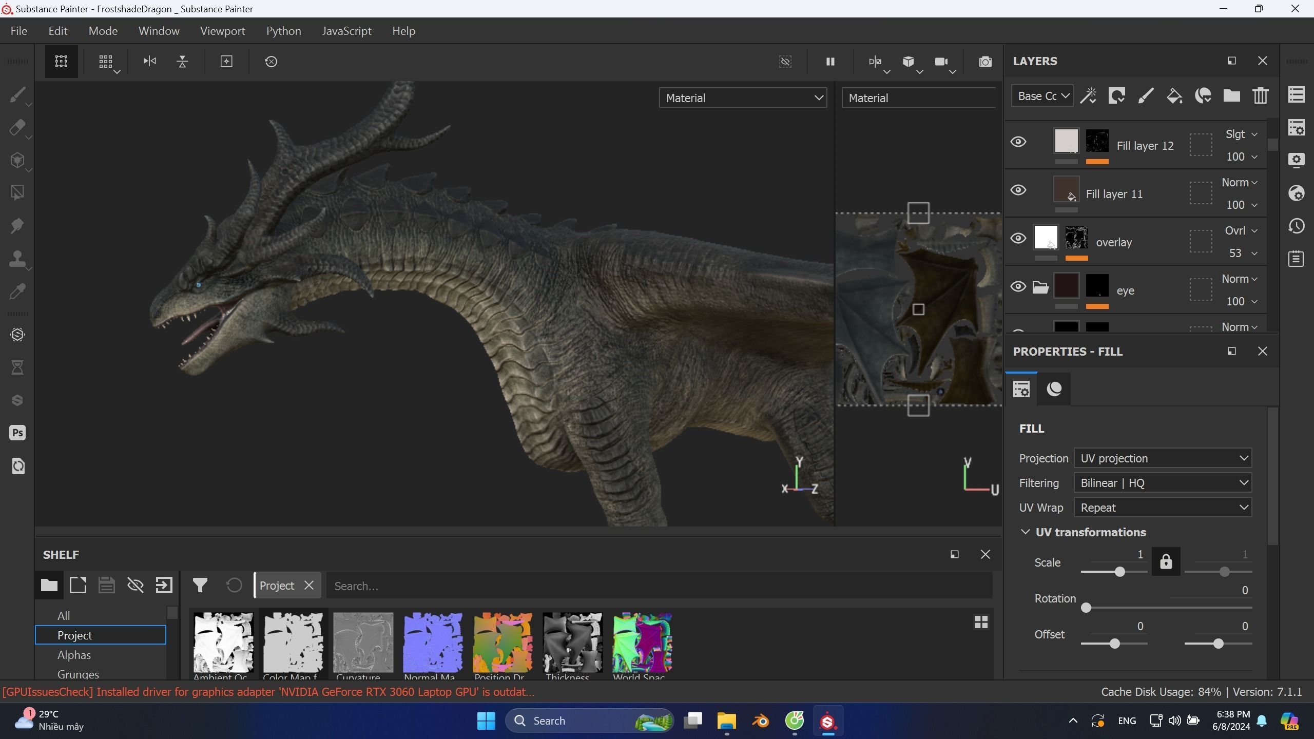 Hellfire Dragon Low-poly 3D model_33