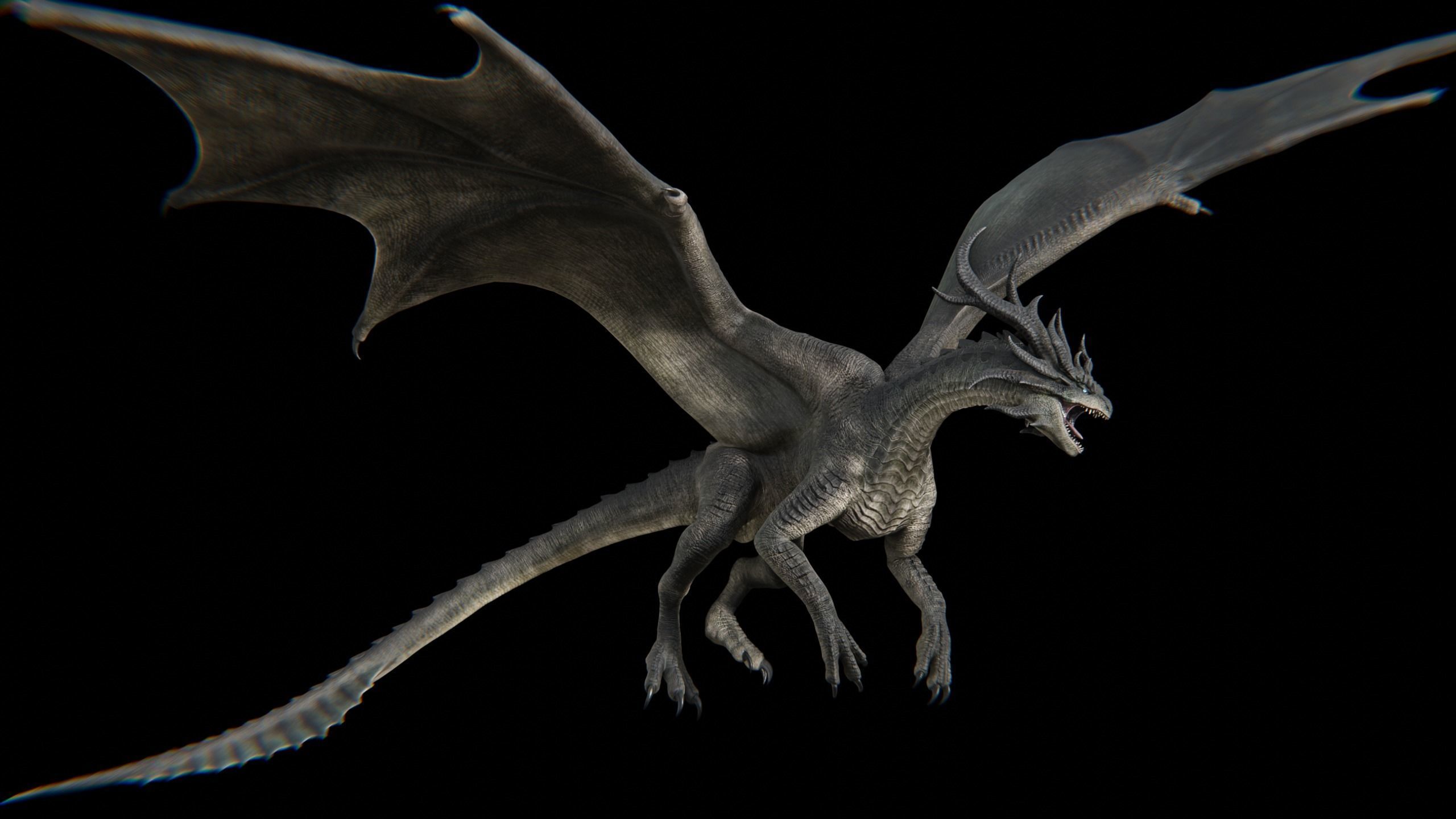 Hellfire Dragon Low-poly 3D model_12