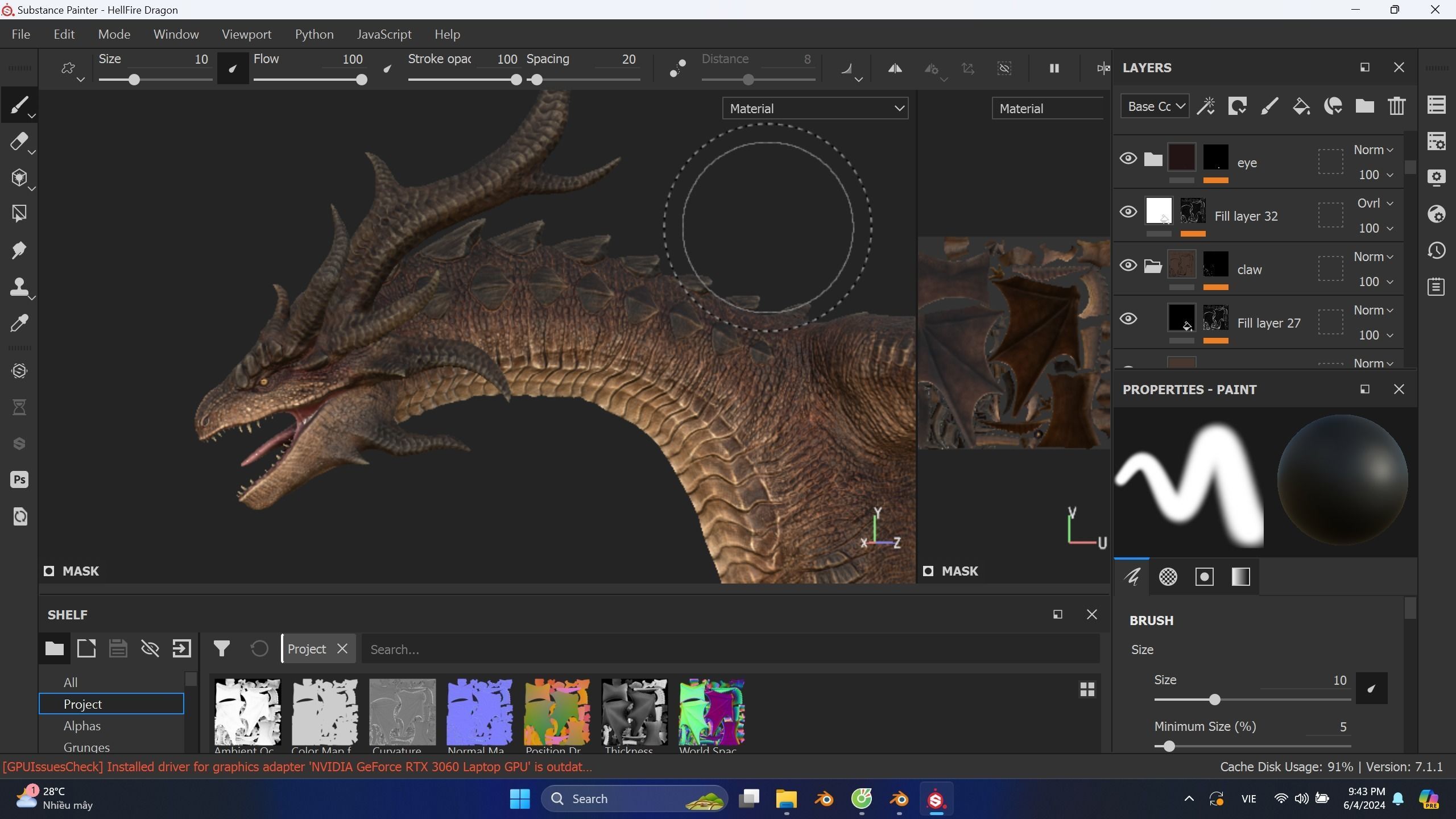 Hellfire Dragon Low-poly 3D model_34