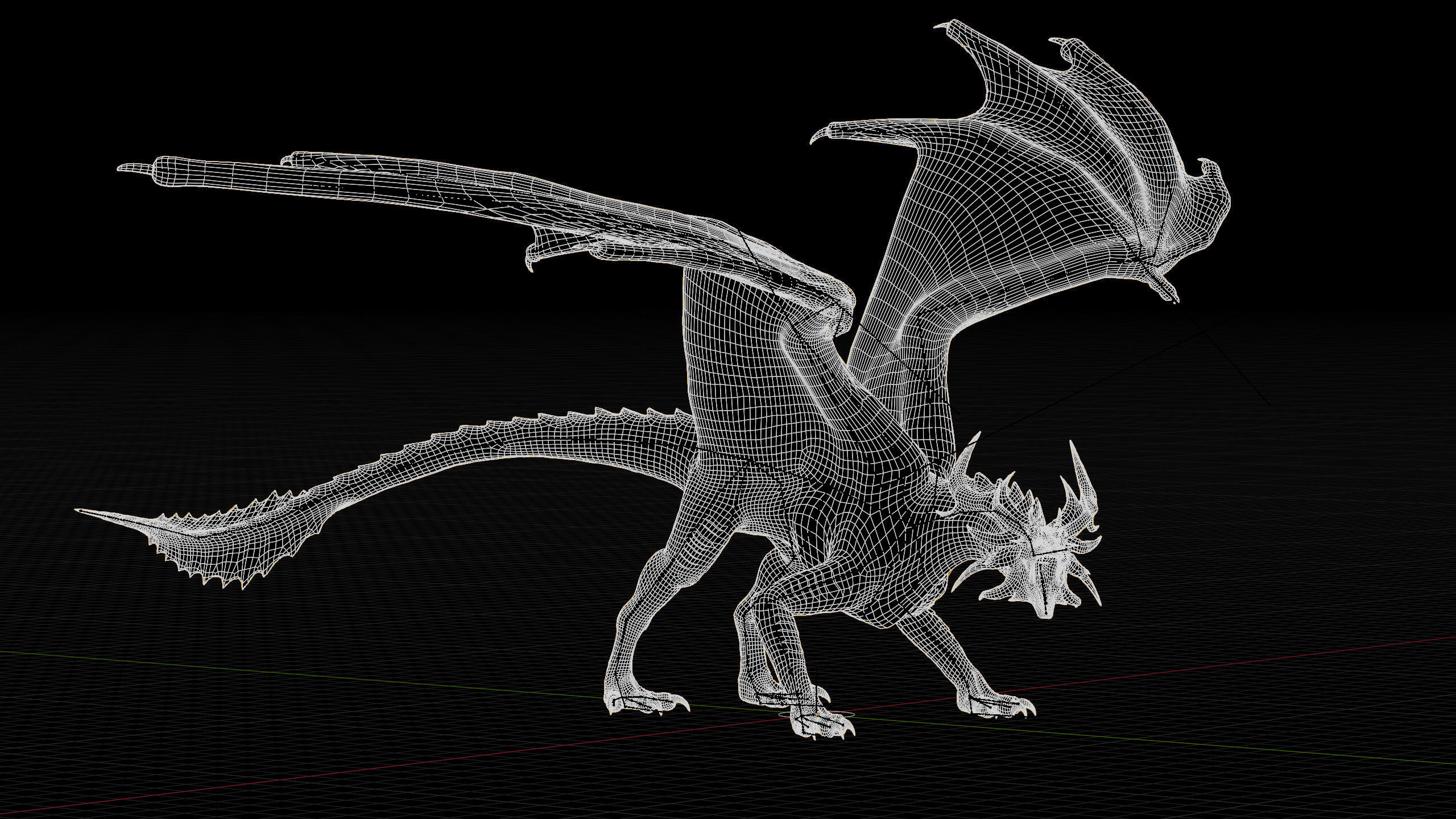 Hellfire Dragon Low-poly 3D model_51