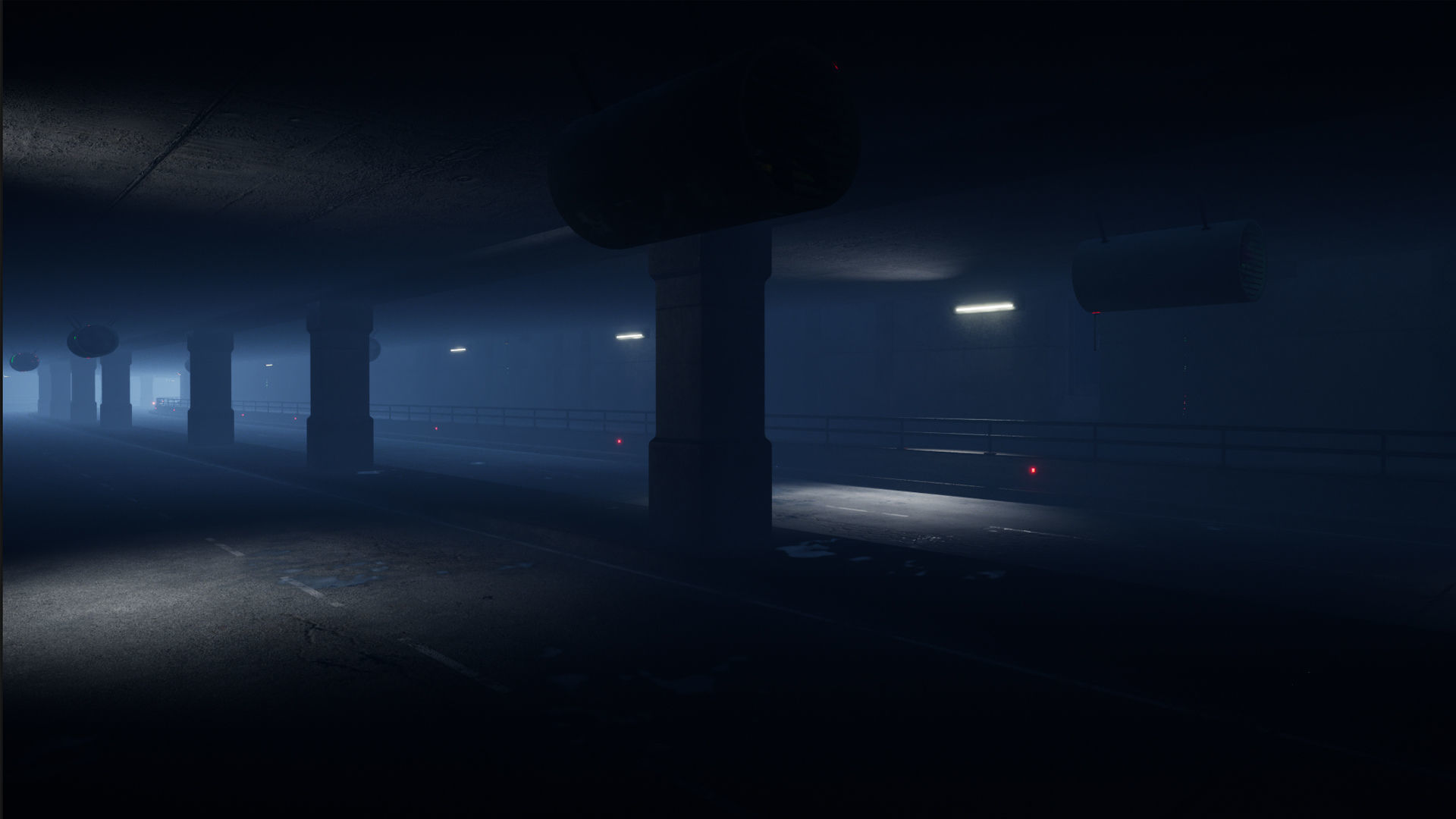 Bridge and Modular Road Tunnel set Low-poly 3D model_12