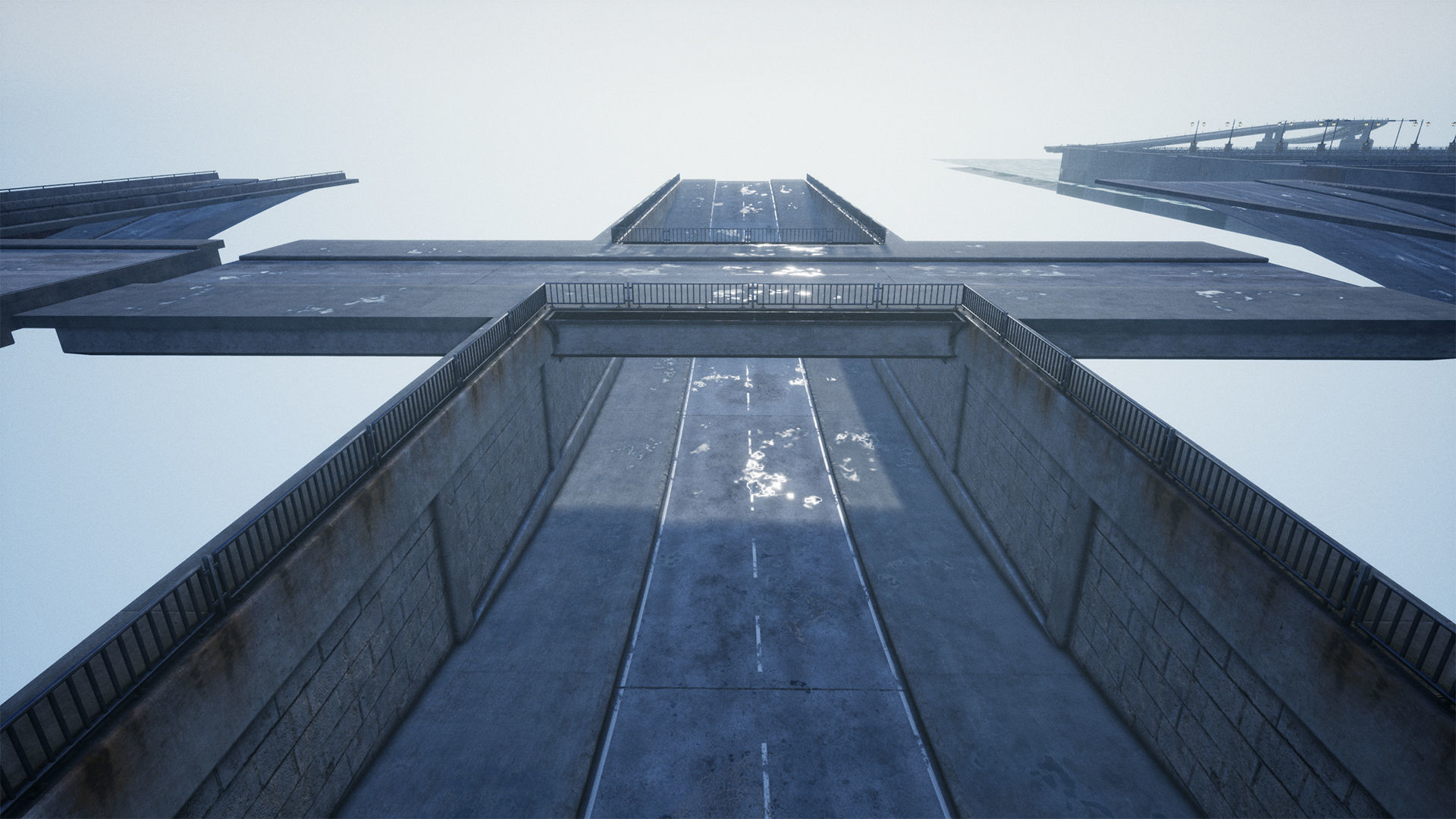 Bridge and Modular Road Tunnel set Low-poly 3D model_17