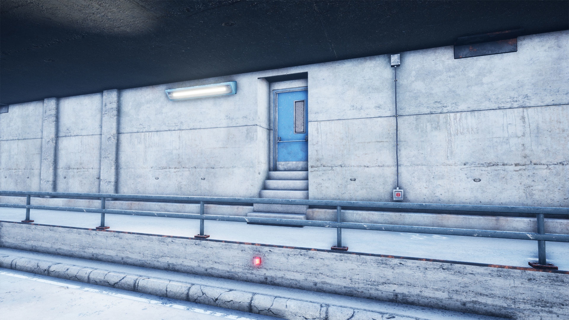 Bridge and Modular Road Tunnel set Low-poly 3D model_19