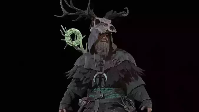 Druid Low-poly 3D model