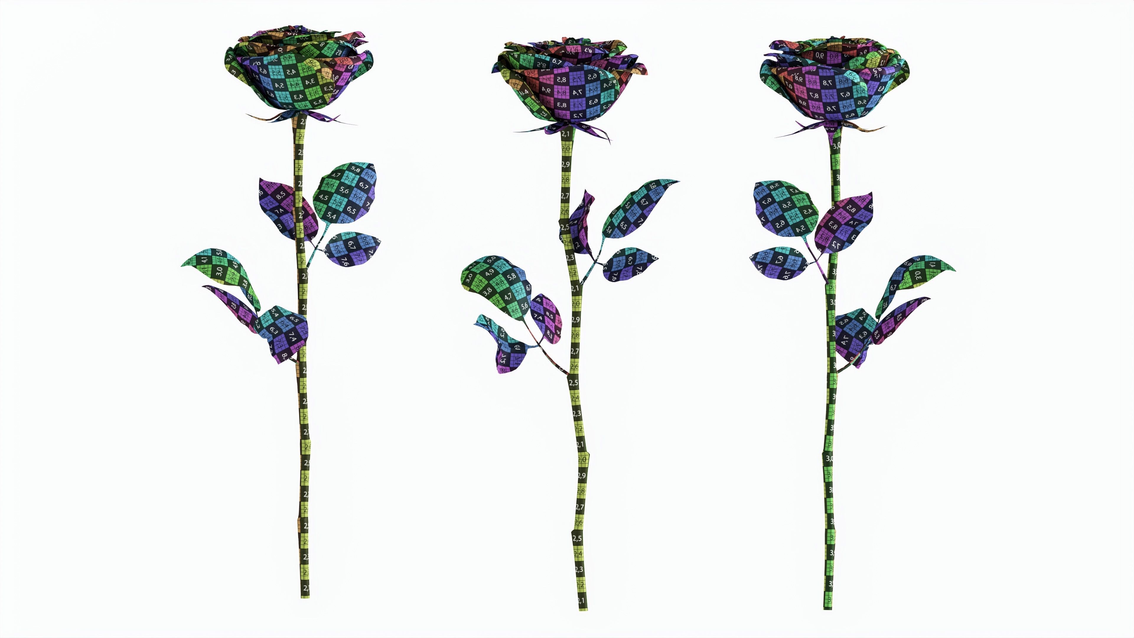 Single Beautiful Red Rose 3D model_7