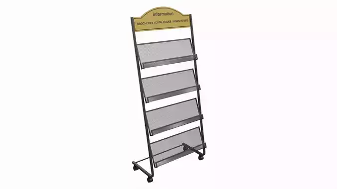 Store Floor-Standing Brochure Stand Magazine Rack 3D model