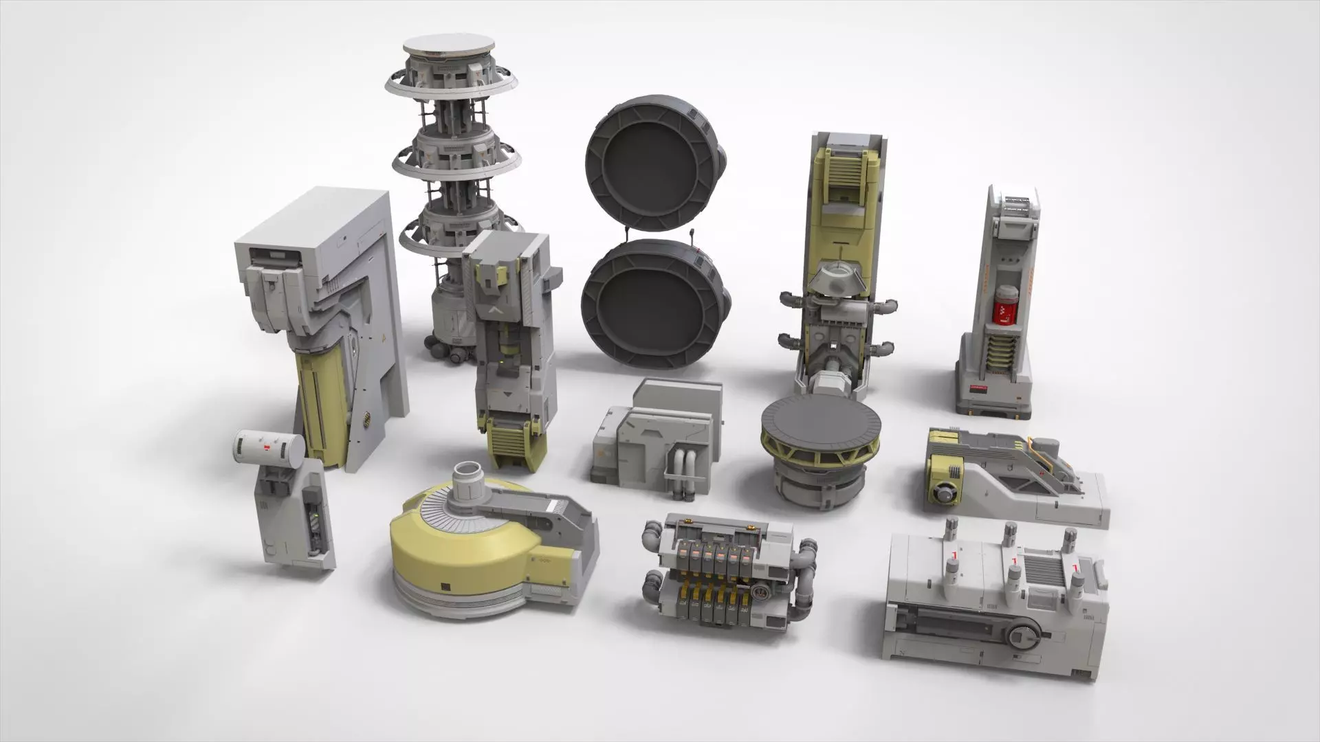 sci-fi Architecture kitbash 48 3D model_0