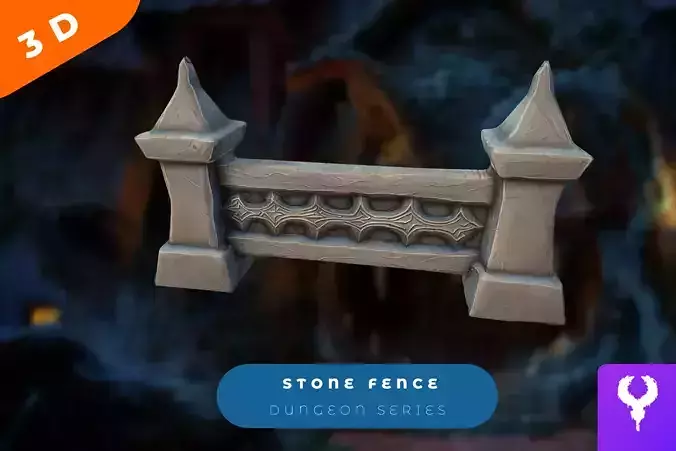 Cartoon Stone Fence