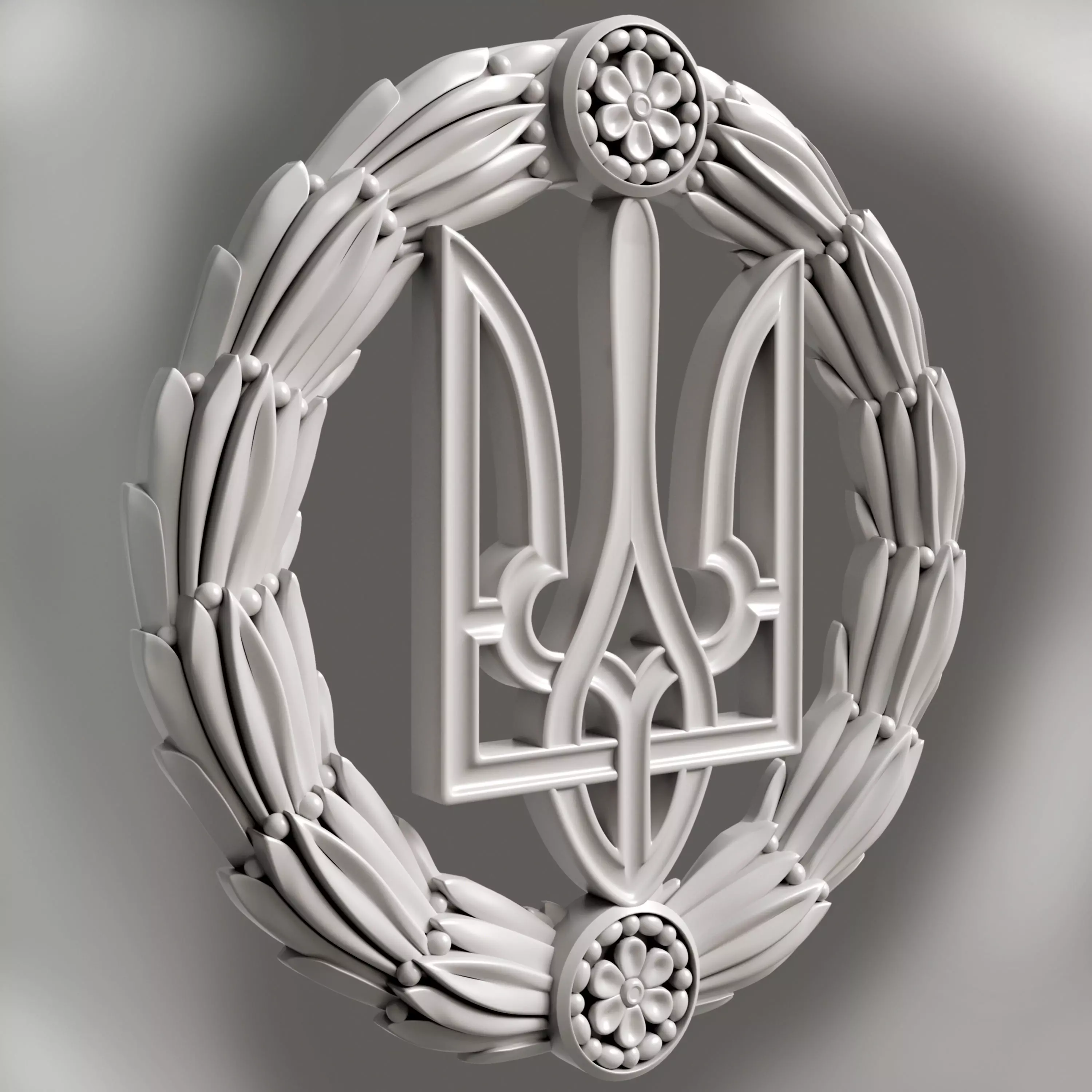 Trident coat of arms of Ukraine stl for cnc milling machine 3D print model