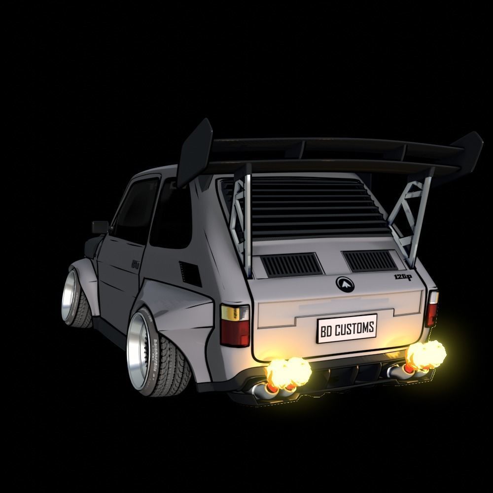 Toon style Fiat polski Drift spec eevee Low-poly 3D model_3
