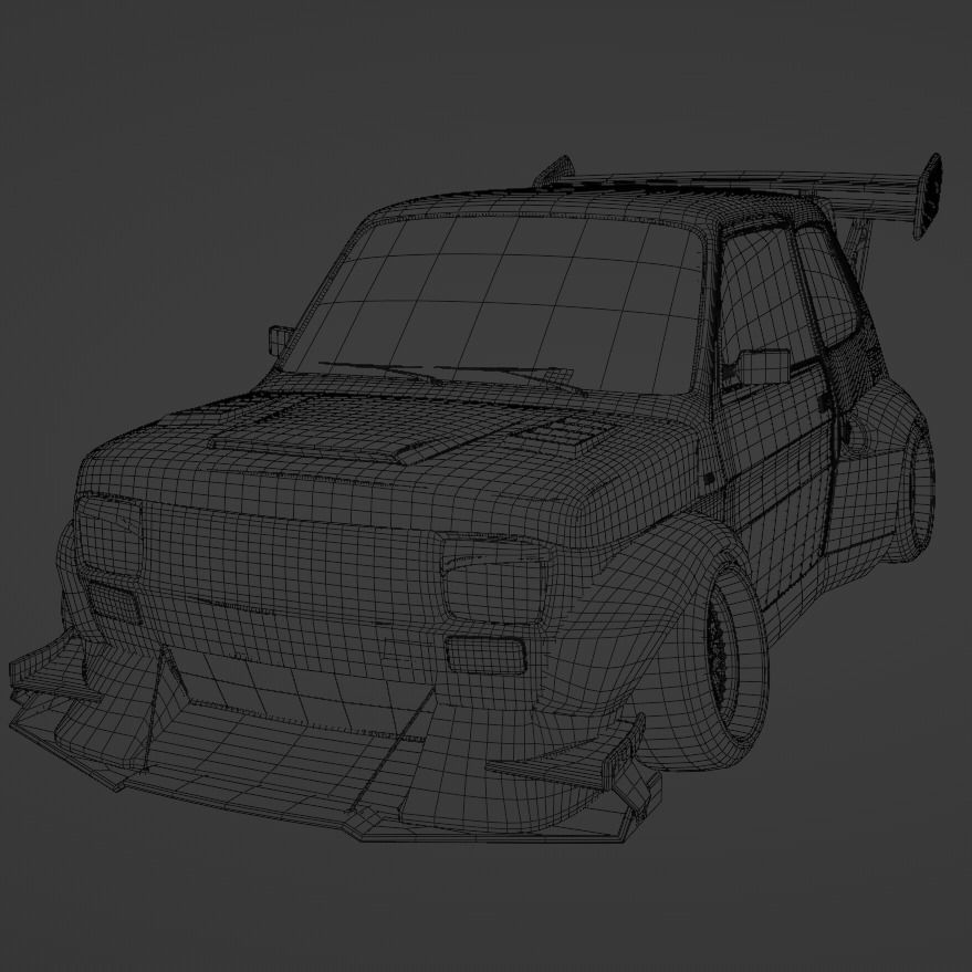 Toon style Fiat polski Drift spec eevee Low-poly 3D model_4