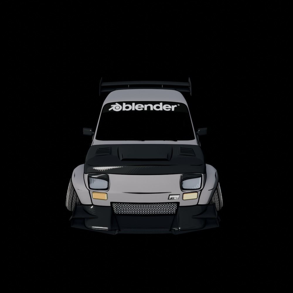 Toon style Fiat polski Drift spec eevee Low-poly 3D model_2