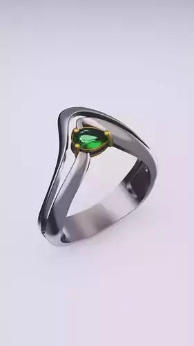Pearcut Emerald Ring