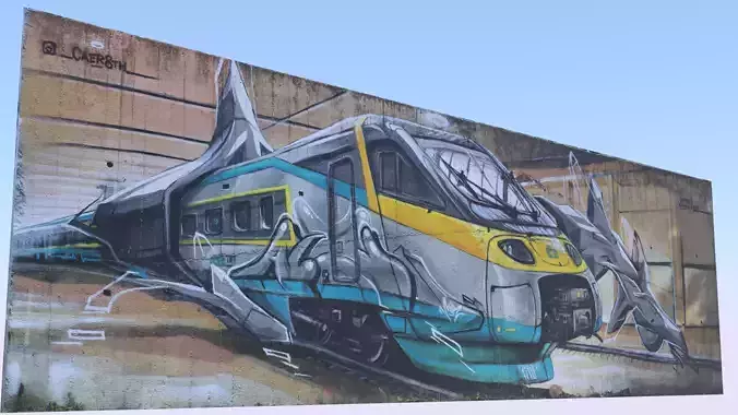 Graffiti wall IV 3D model