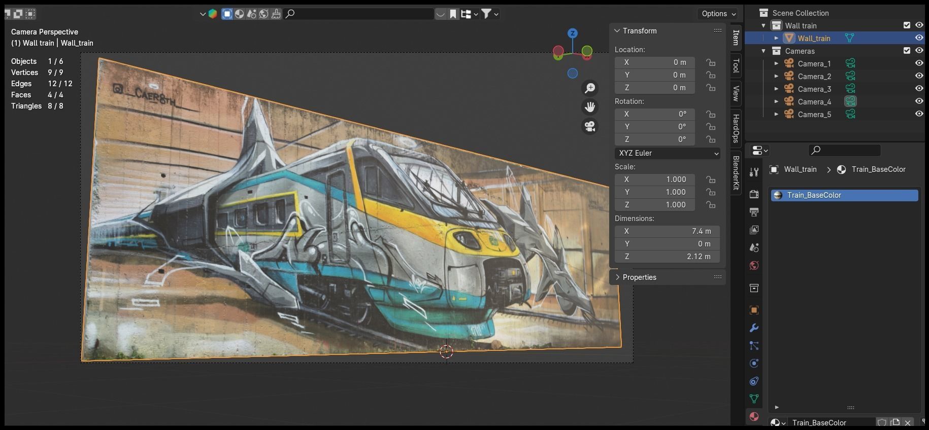 Graffiti wall IV 3D model_8