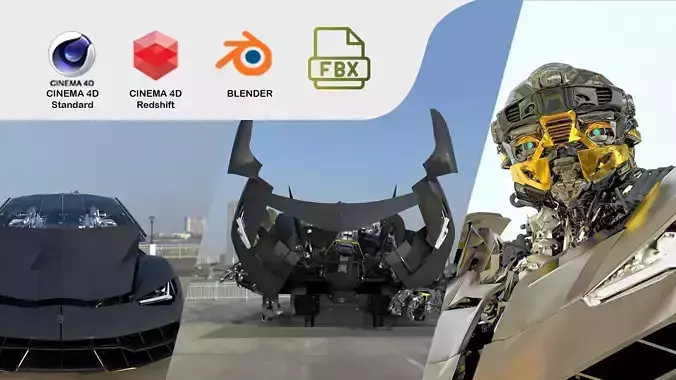 HotRod full Transformation Rigged animated TF last knight