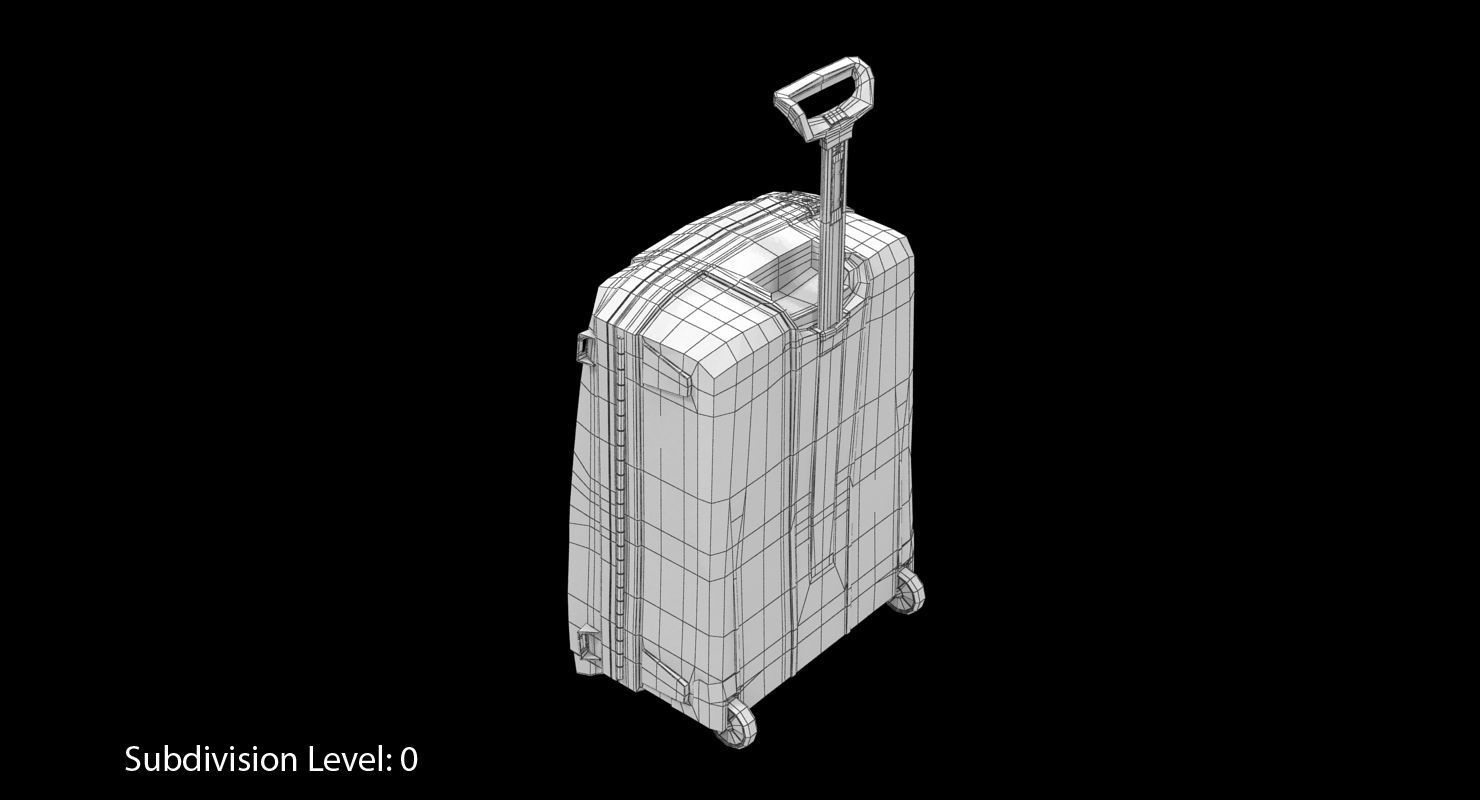 Suitcase Blue Generic Low-poly 3D model_30