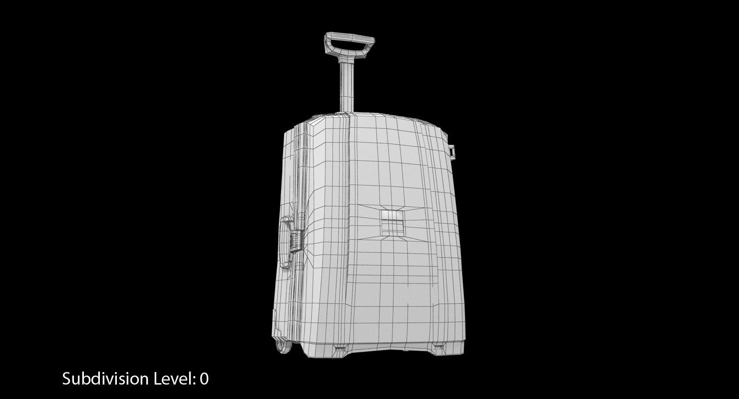 Suitcase Blue Generic Low-poly 3D model_25