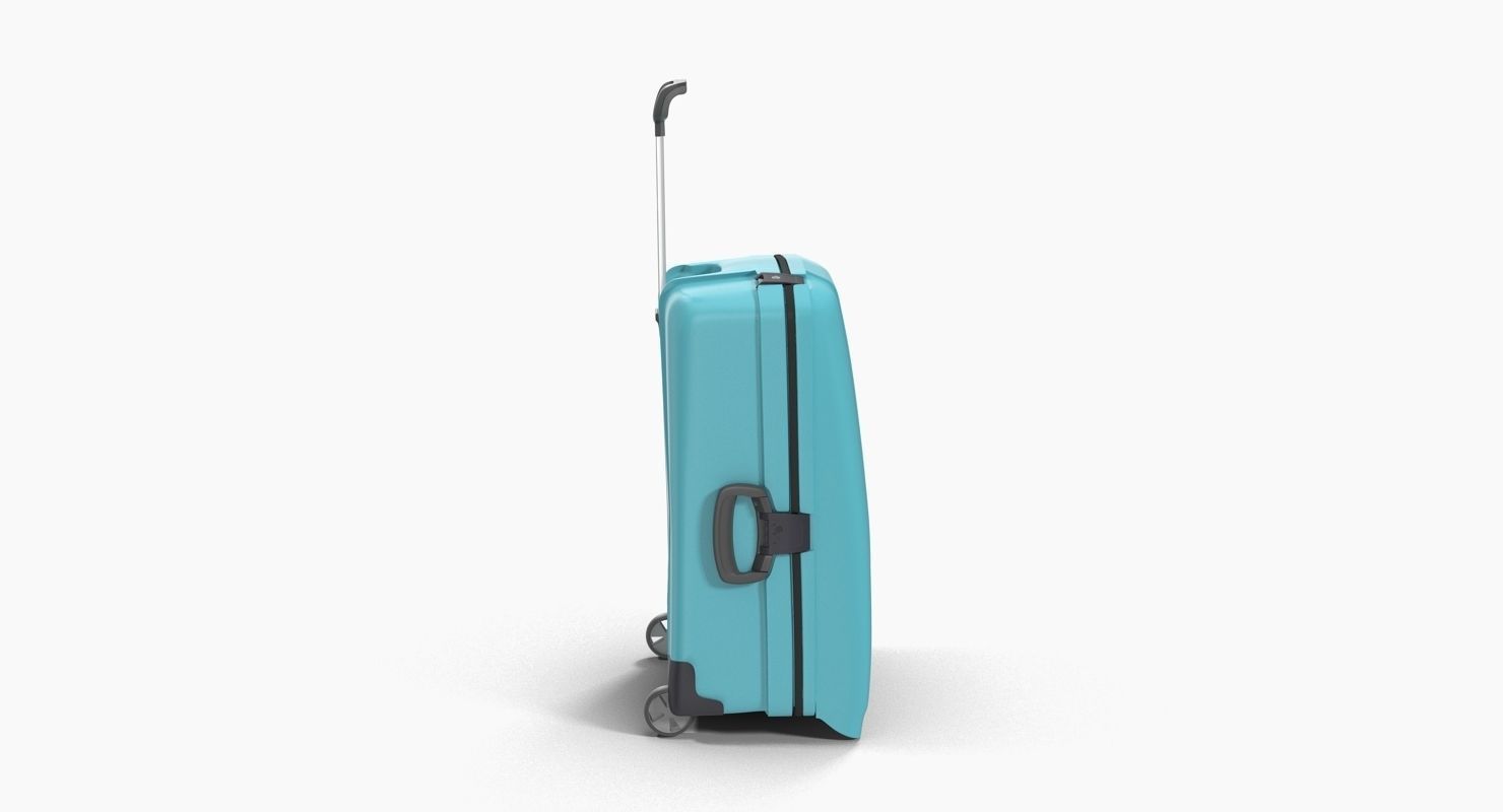 Suitcase Blue Generic Low-poly 3D model_16