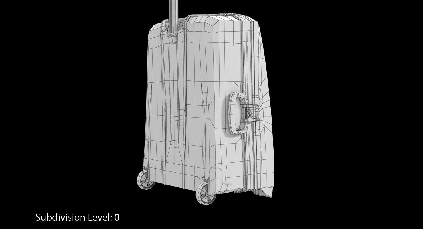 Suitcase Blue Generic Low-poly 3D model_29