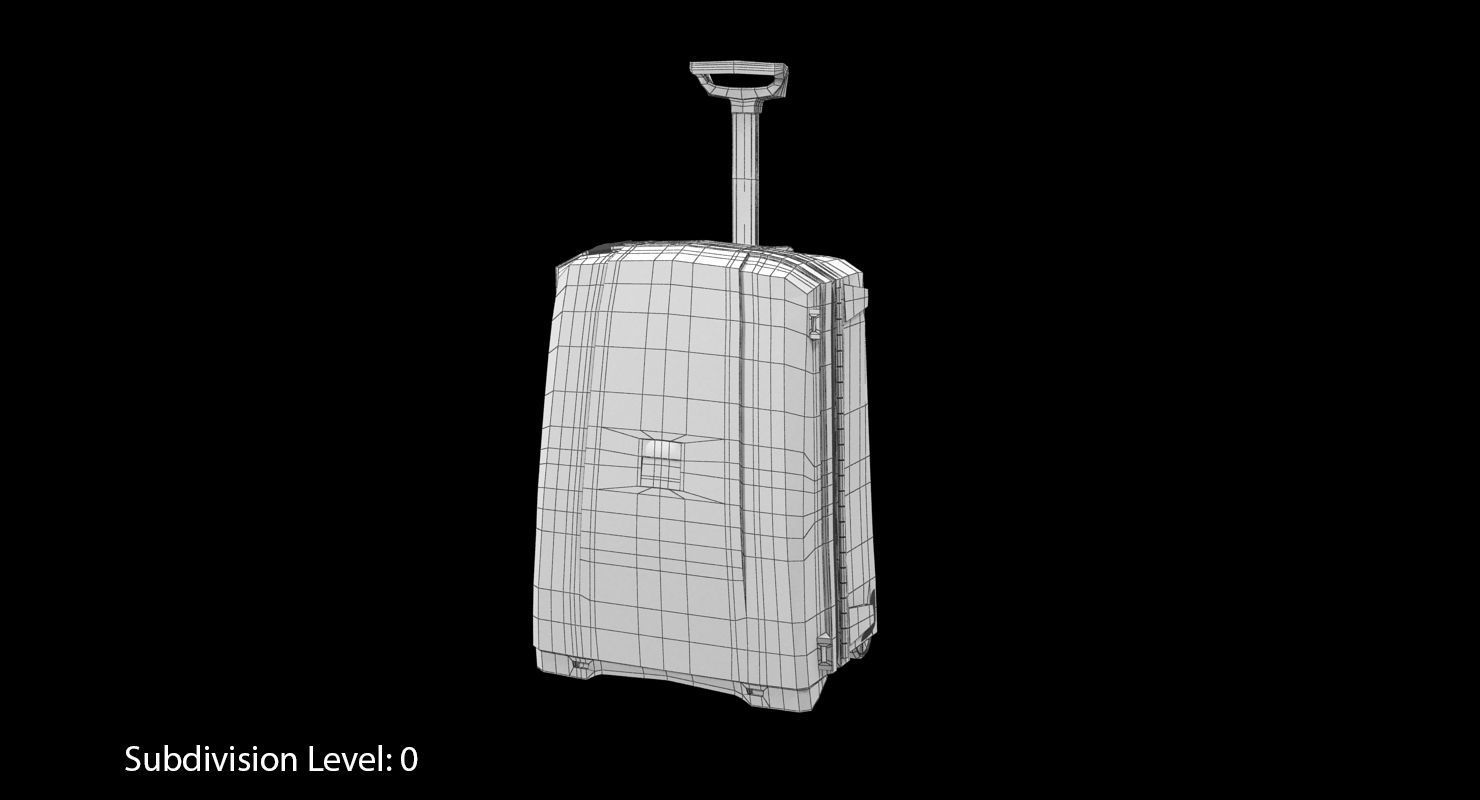 Suitcase Blue Generic Low-poly 3D model_24