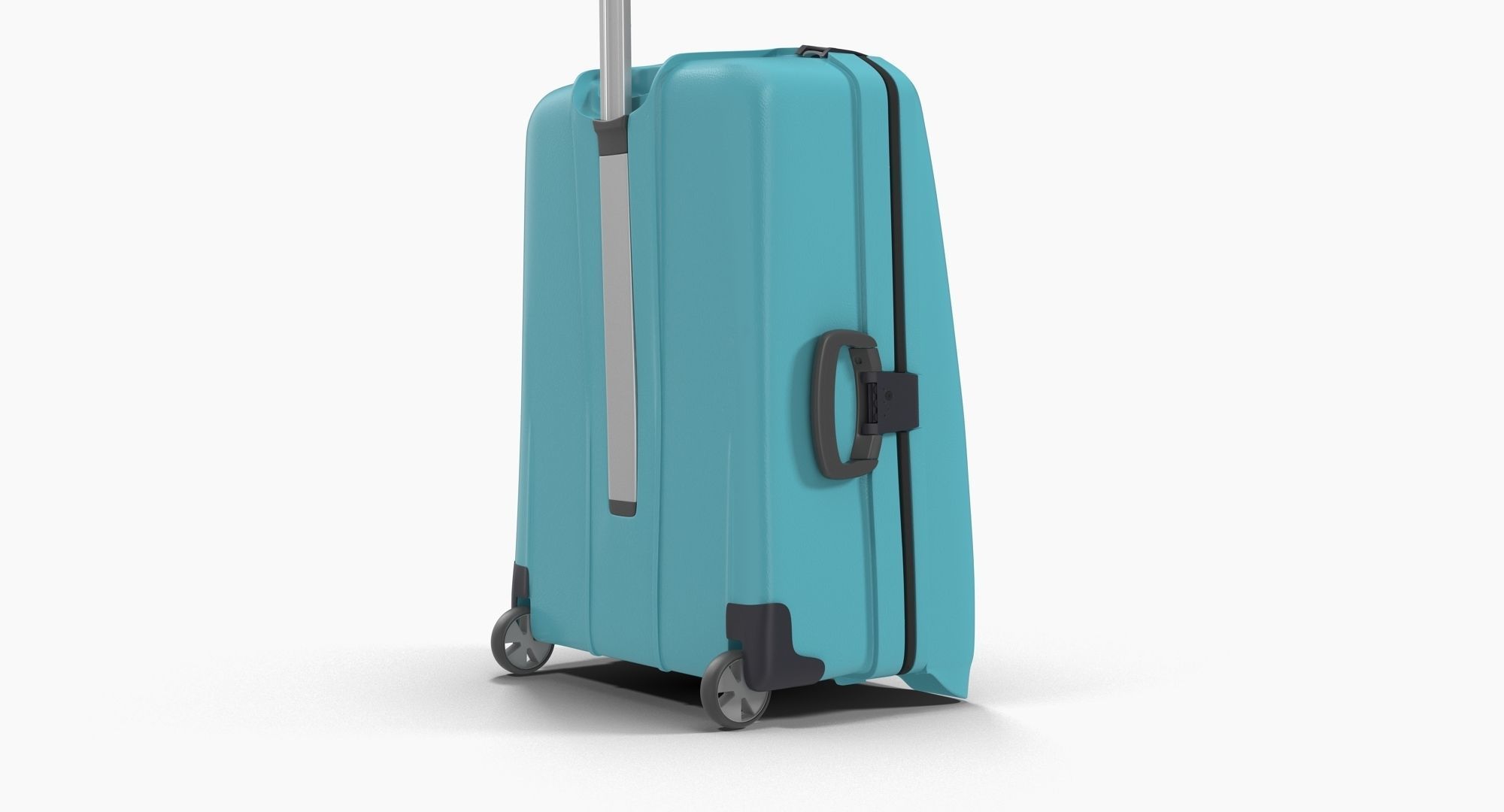 Suitcase Blue Generic Low-poly 3D model_7