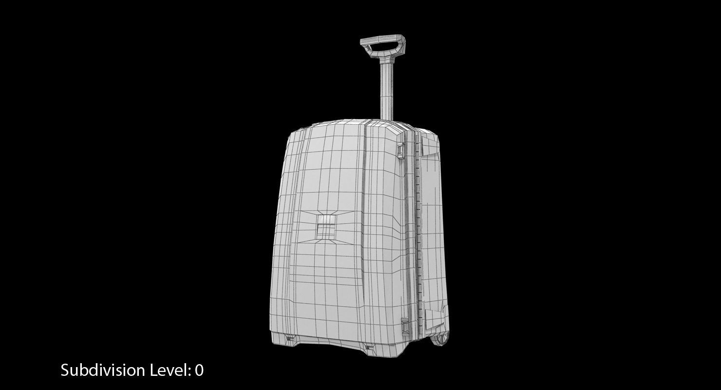 Suitcase Blue Generic Low-poly 3D model_26