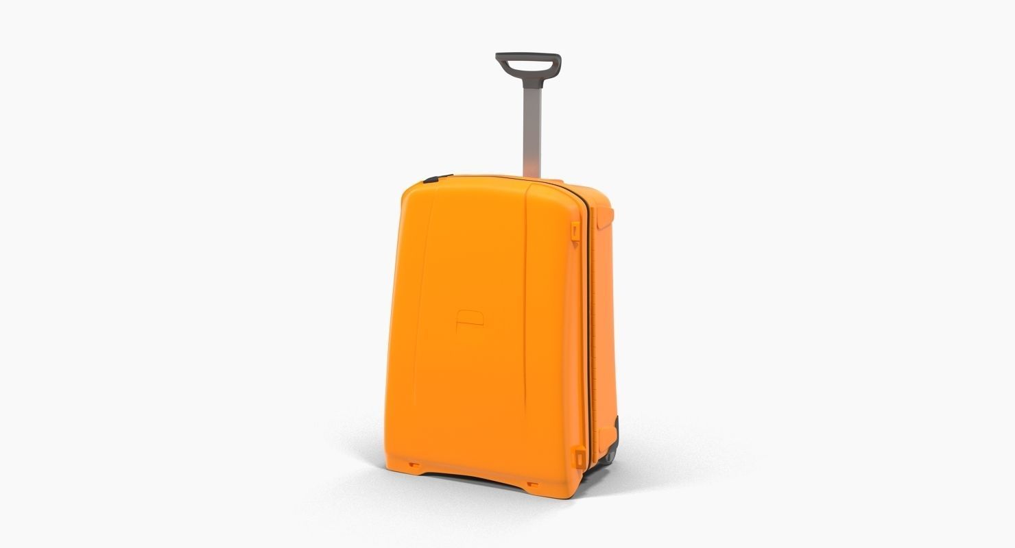 Suitcase Orange Generic Low-poly 3D model_10