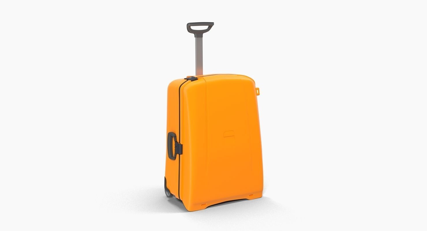 Suitcase Orange Generic Low-poly 3D model_12