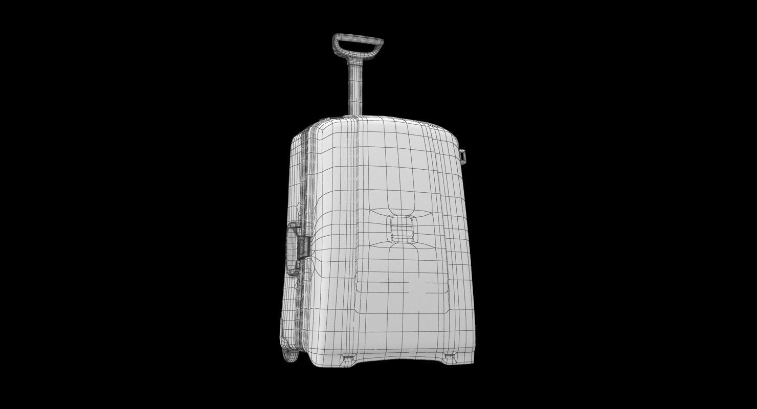 Suitcase Orange Generic Low-poly 3D model_25