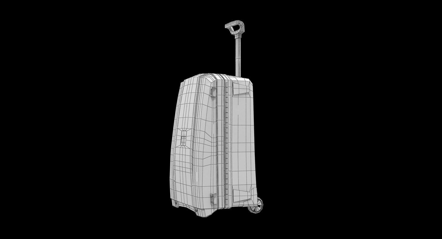 Suitcase Orange Generic Low-poly 3D model_28