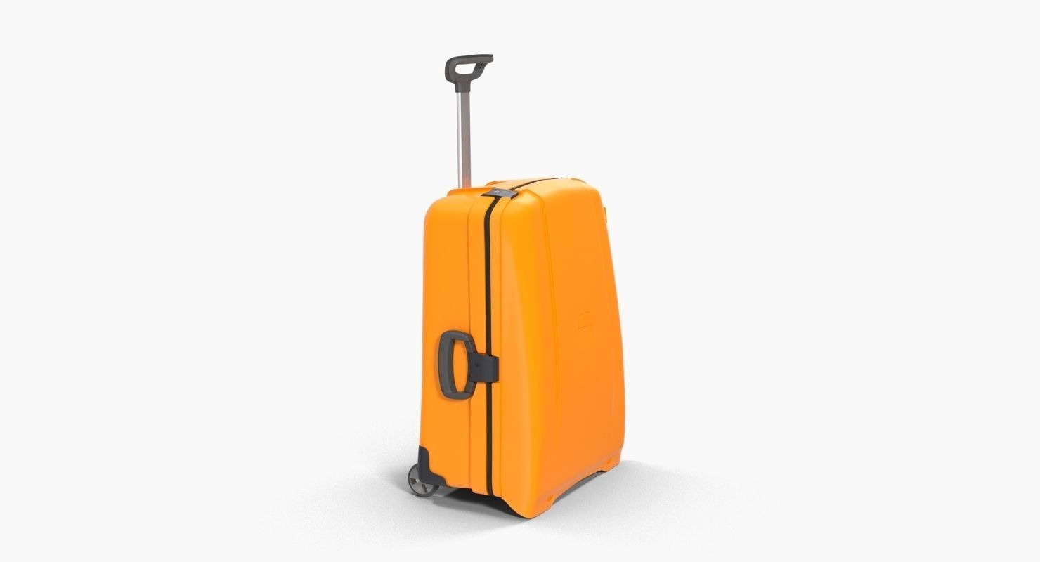 Suitcase Orange Generic Low-poly 3D model_13