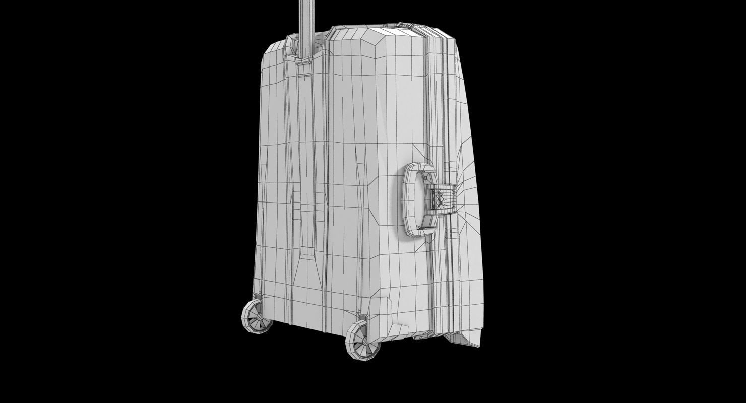 Suitcase Orange Generic Low-poly 3D model_32