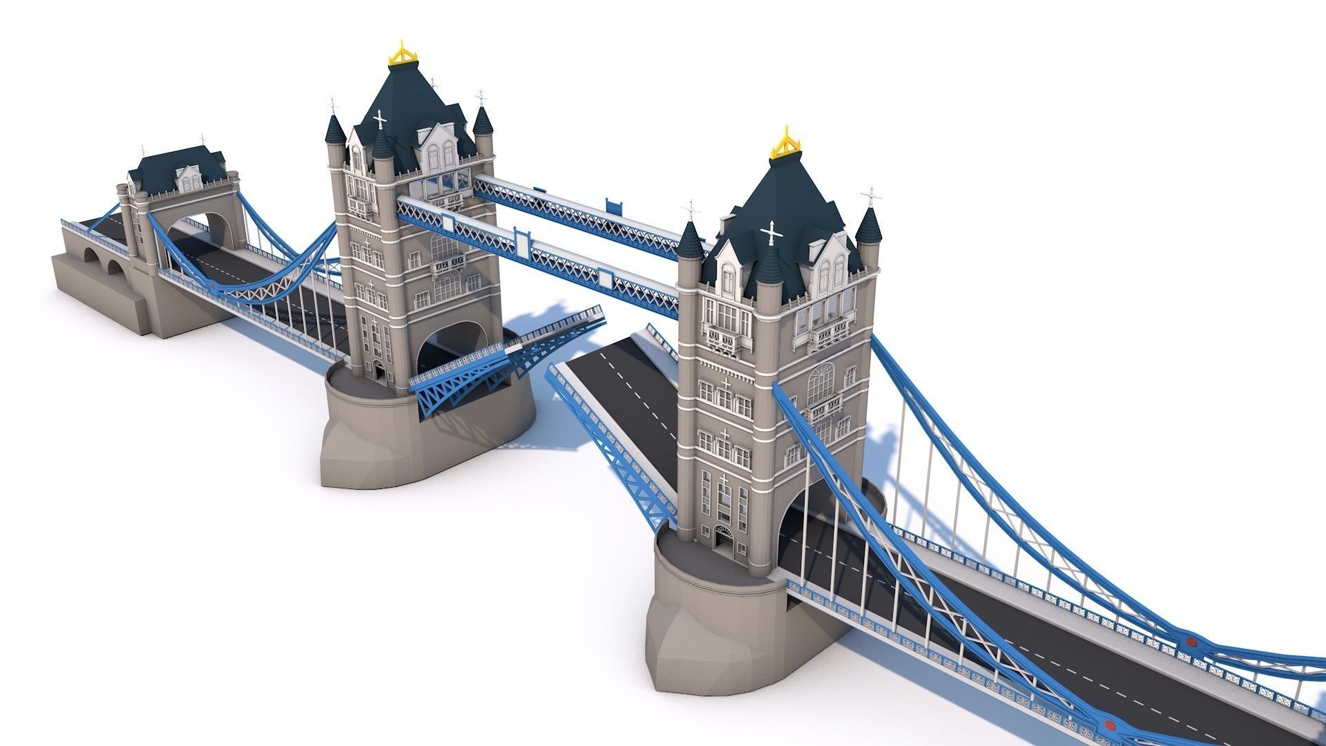 12 Famous Bridge Collection - Game Ready Low Poly  Low-poly 3D model_1