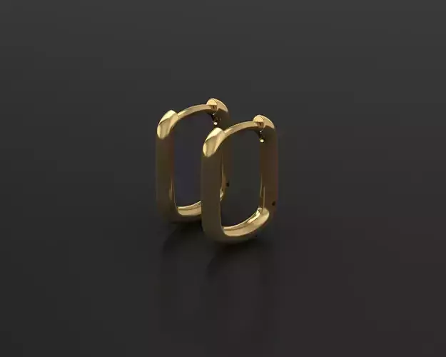 Oval Hoop Earrings 3D print model