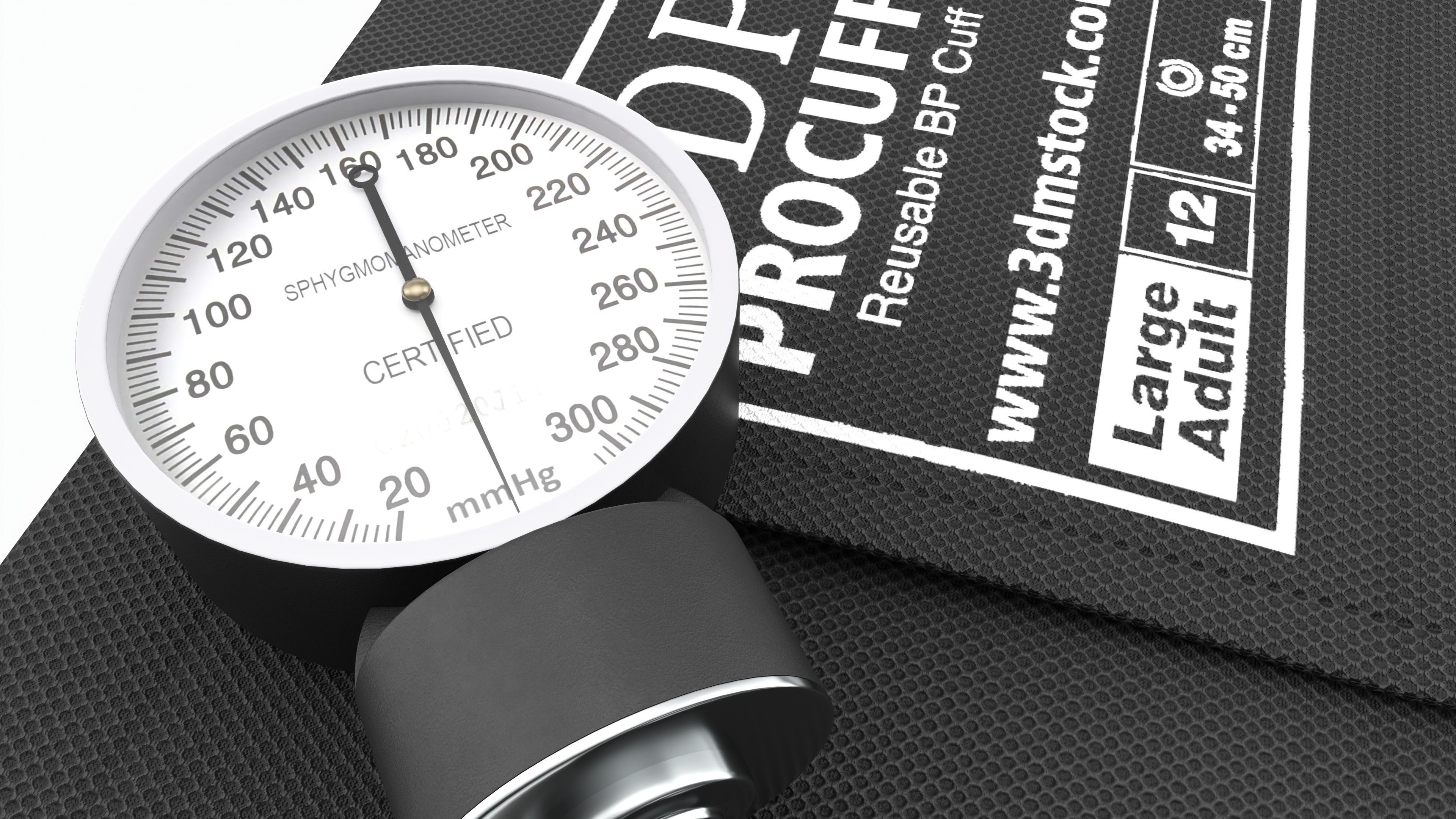 Portable Aneroid Sphygmomanometer with Nylon Cuff 3D model_2