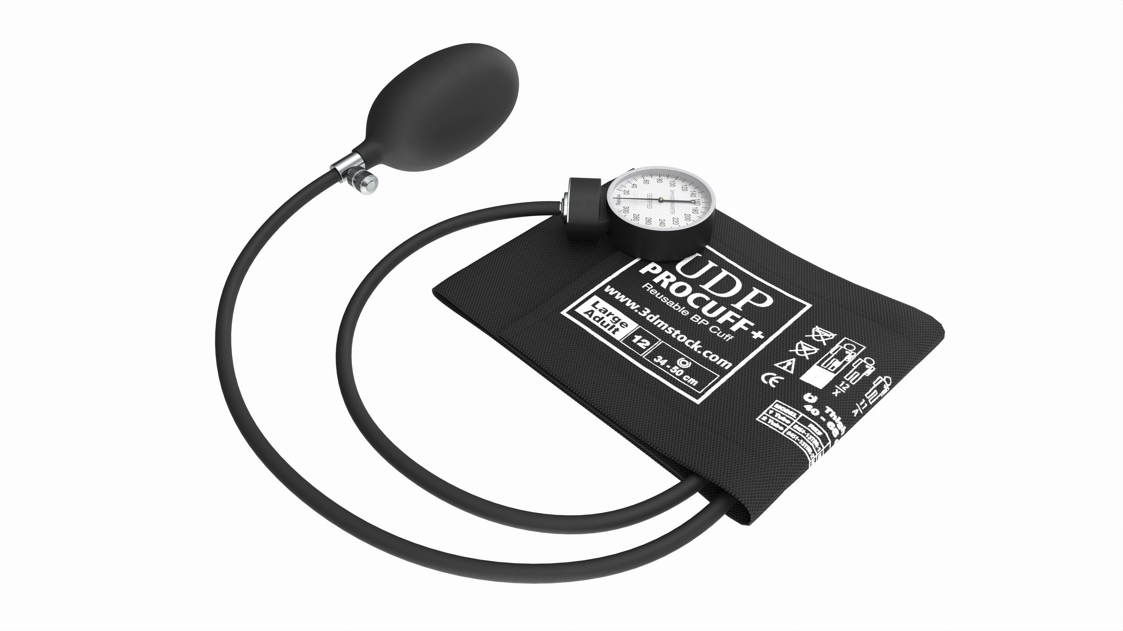 Portable Aneroid Sphygmomanometer with Nylon Cuff 3D model_1