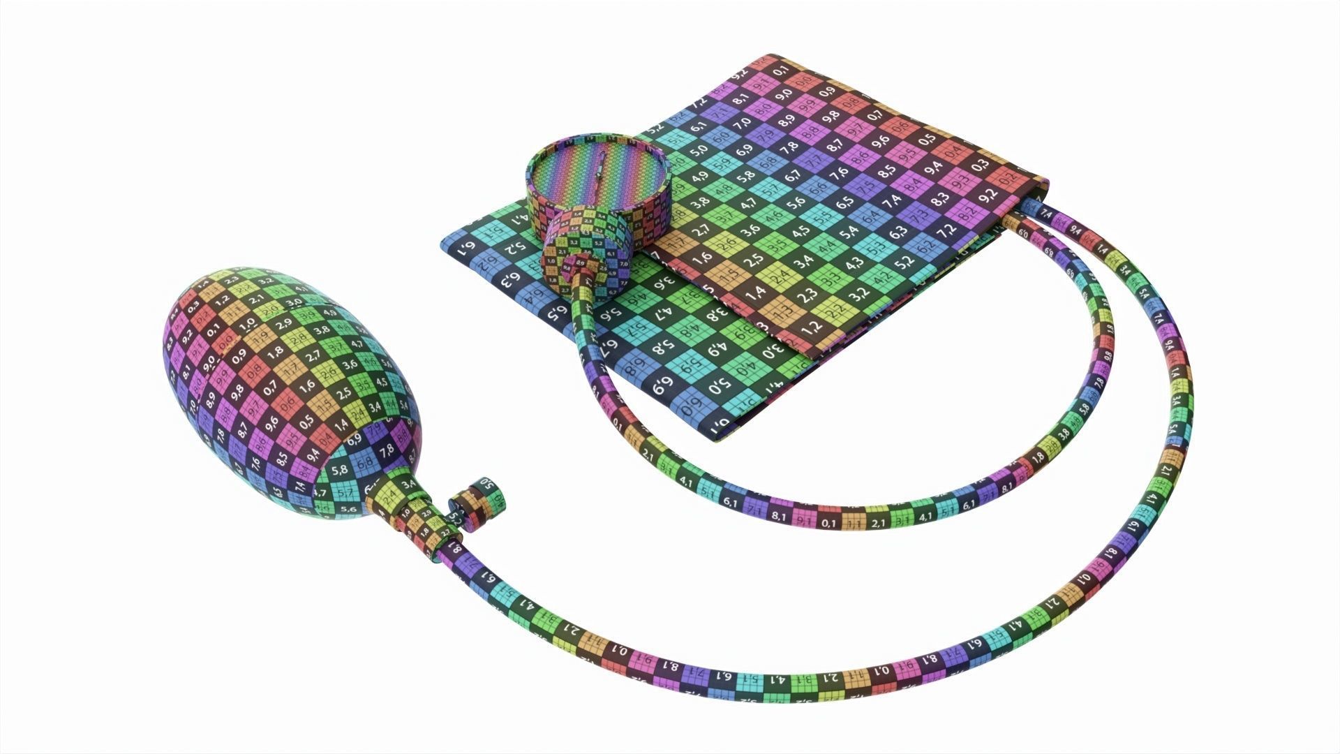 Portable Aneroid Sphygmomanometer with Nylon Cuff 3D model_8