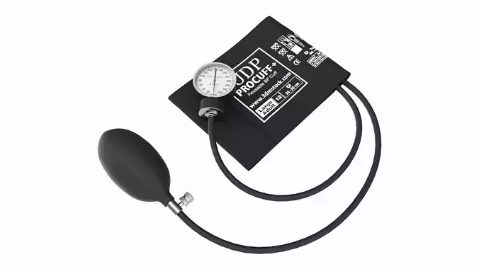 Portable Aneroid Sphygmomanometer with Nylon Cuff 3D model