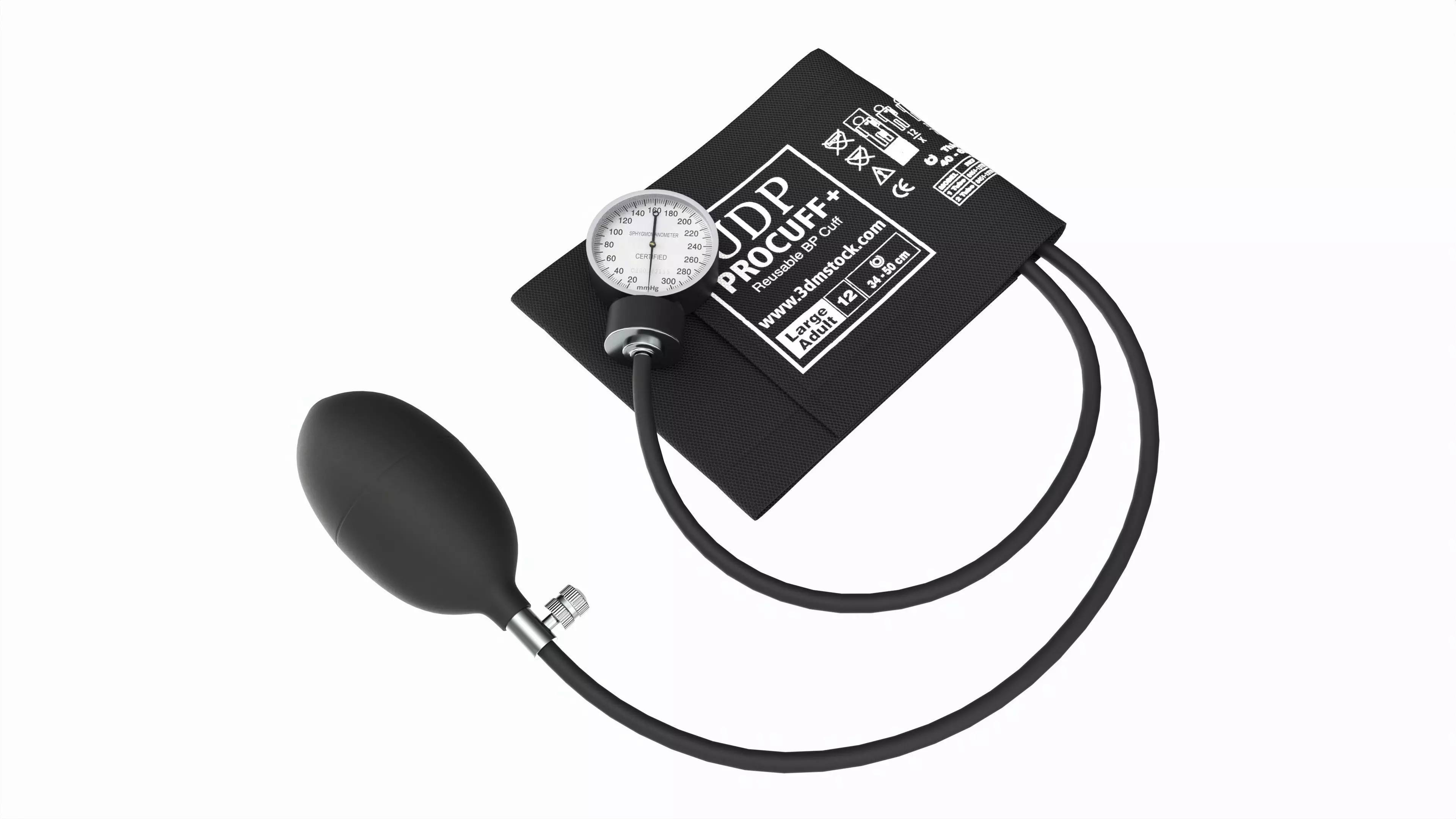 Portable Aneroid Sphygmomanometer with Nylon Cuff 3D model_0