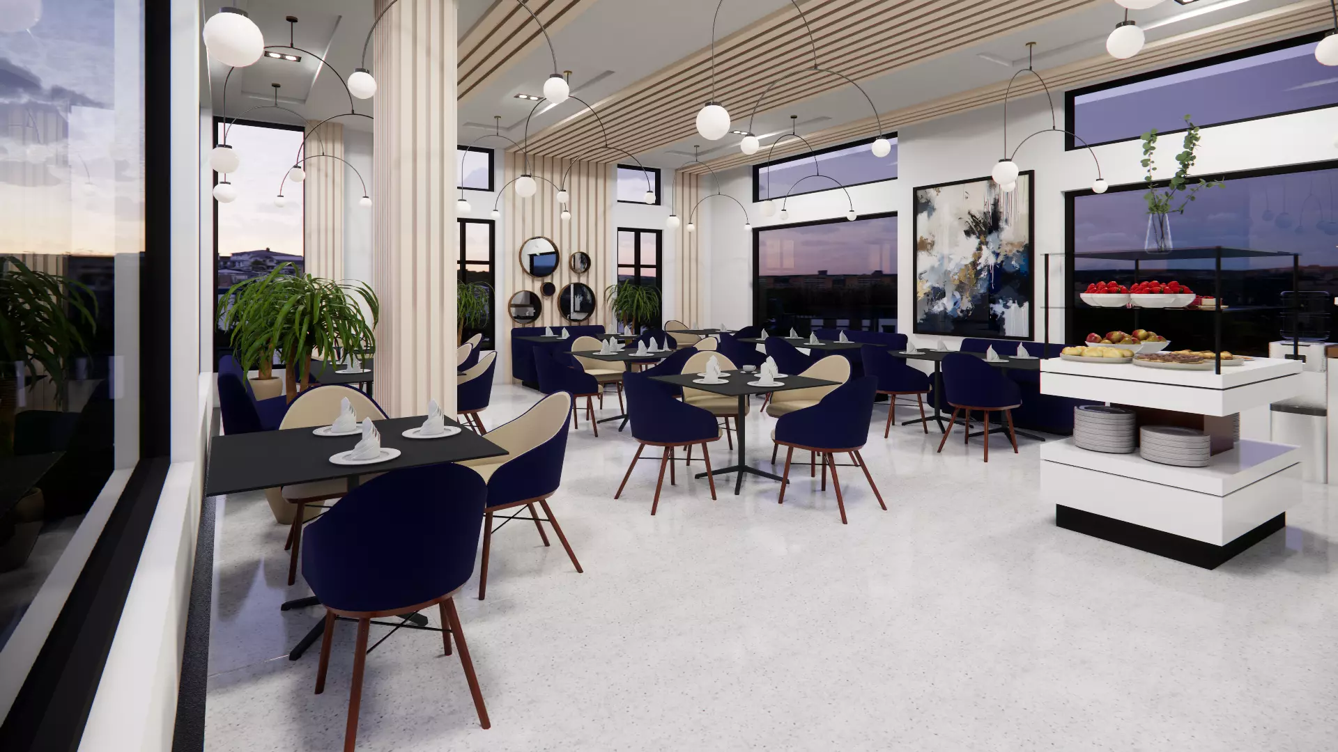 HOTEL RESTAURANT LOUNGE 3D model
