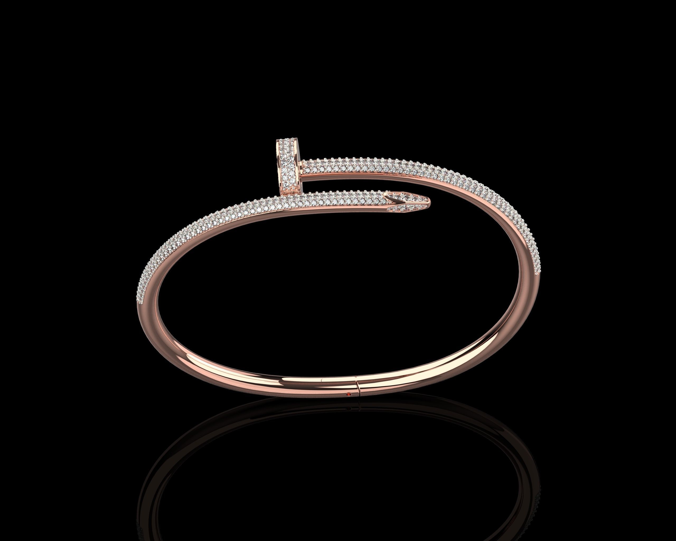 Juste un clou Bracelet 18 Size Full Diamonds N207 3D print model_17